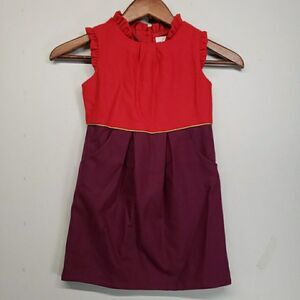 Janie And Jack Girls 2 Tone Lined Wool Blend Dress Size 5